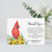 Sympathie voor de herdenkingsbloem bedankkaart (Staand voorkant)