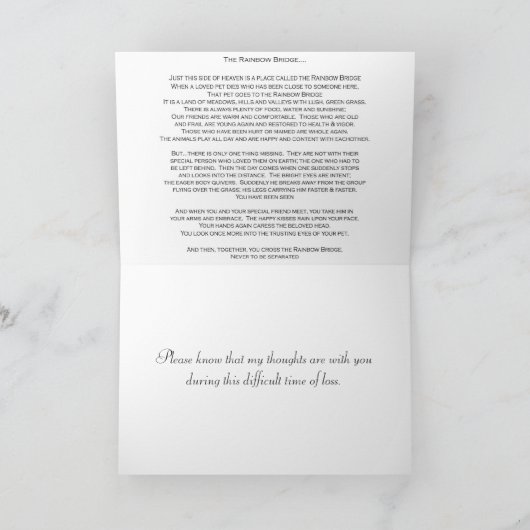 Sympathie voor de Rainbow Bridge Pet Kaart (Binnen)