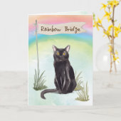 Sympathie voor de regenboogbrug in Bombay Cat Pet Kaart (Gele Bloem)