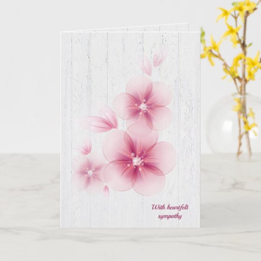 sympathie voor de roze kersen kaart (Gele Bloem)