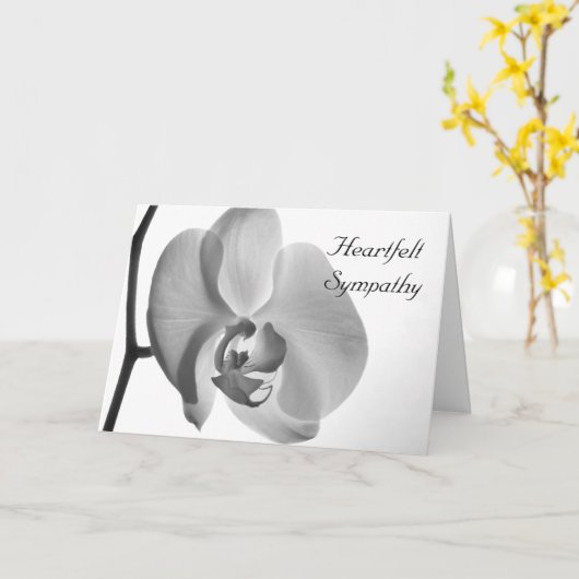 sympathie voor de witte orchidebloem kaart (Gele Bloem)