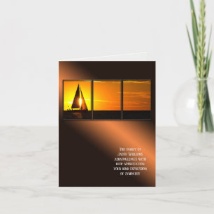 sympathie voor de zondagszeilboot Hartelijk dank v Bedankkaart