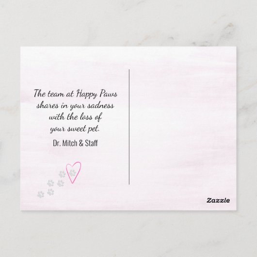 Sympathie voor dolladolle Cat Pet Briefkaart (Achterkant)