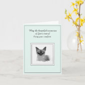 Sympathie voor een Siamees Kattengevouwen Wenskaar Kaart (Gele Bloem)