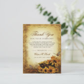 sympathie voor Floral Sunflower Butterfly Bedankkaart (Staand voorkant)
