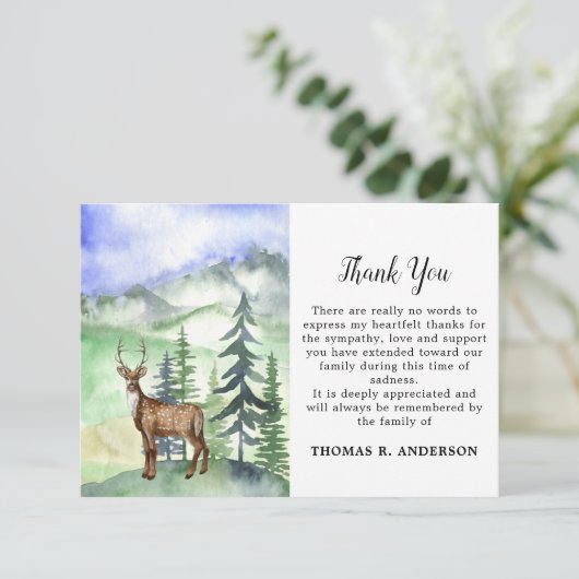 Sympathie voor herdenking van de begrafenis Memori Bedankkaart (Staand voorkant)