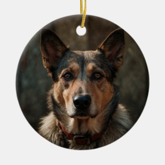 Sympathie voor het hondenmonument. Aangepaste naam Keramisch Ornament (Voorkant)