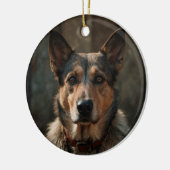 Sympathie voor het hondenmonument. Aangepaste naam Keramisch Ornament (Links)