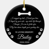 Sympathie voor het hondenmonument. Aangepaste naam Keramisch Ornament (Achterkant)