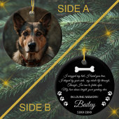 Sympathie voor het hondenmonument. Aangepaste naam Keramisch Ornament