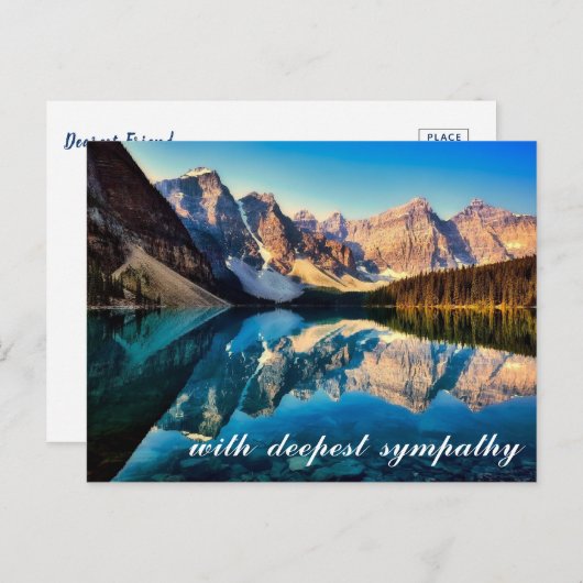 sympathie voor het mooie gebergte van het meer van briefkaart (Voorkant / Achterkant)