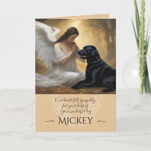 Sympathie voor het verlies van Black Lab Angel Kaart (Voorkant)