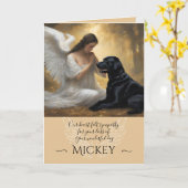 Sympathie voor het verlies van Black Lab Angel Kaart (Gele Bloem)