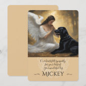 Sympathie voor het verlies van Black Lab Angel Kaart (Voorkant / Achterkant)