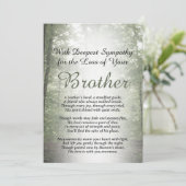 Sympathie voor het verlies van een broer kaart (Staand voorkant)