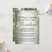 Sympathie voor het verlies van een broer kaart (Voorkant / Achterkant in situ)