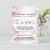 Sympathie voor het verlies van een dochter kaart (Staand voorkant)