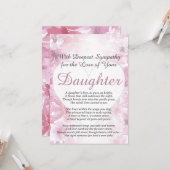 Sympathie voor het verlies van een dochter kaart (Voorkant / Achterkant in situ)