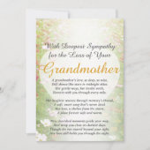 Sympathie voor het verlies van een grootmoeder kaart (Voorkant)