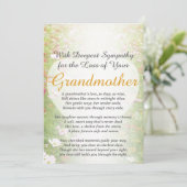 Sympathie voor het verlies van een grootmoeder kaart (Staand voorkant)