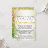 Sympathie voor het verlies van een grootmoeder kaart (Voorkant / Achterkant in situ)