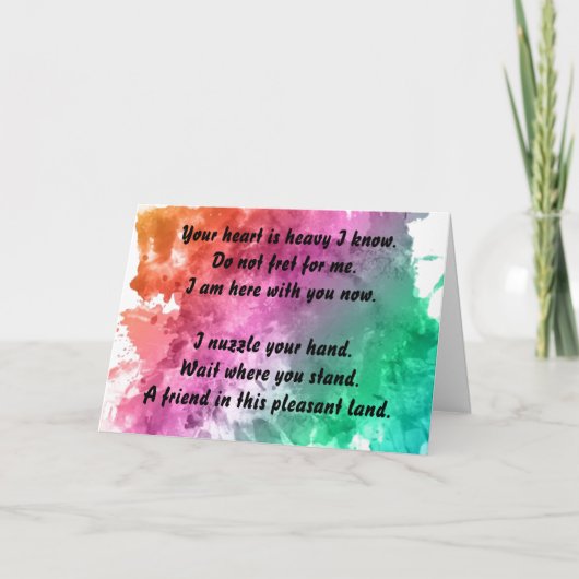 sympathie voor het verlies van een huisdier kaart (Voorkant)