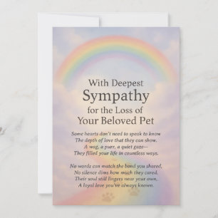 Sympathie voor het verlies van een huisdier kaart