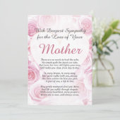 Sympathie voor het verlies van een moeder kaart (Staand voorkant)