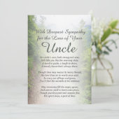 Sympathie voor het verlies van een oom kaart (Staand voorkant)