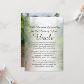 Sympathie voor het verlies van een oom kaart (Voorkant / Achterkant in situ)