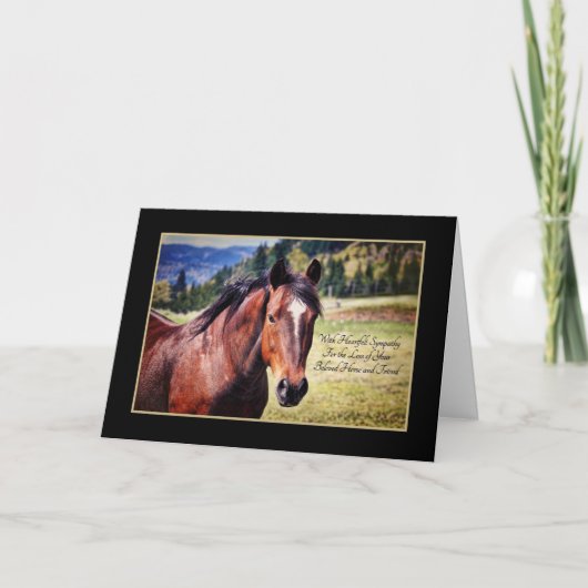 Sympathie voor het verlies van geliefde Pet Horse Kaart (Voorkant)