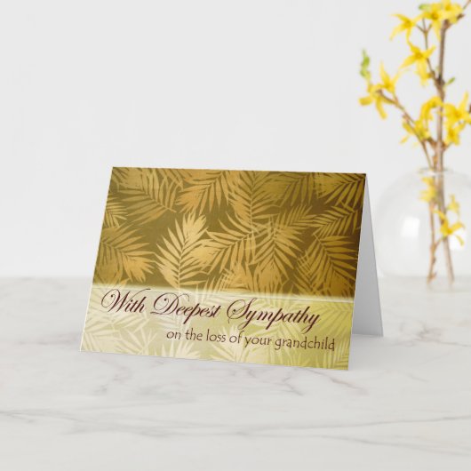 Sympathie voor het verlies van kleinkind, Palm Fro Kaart (Gele Bloem)