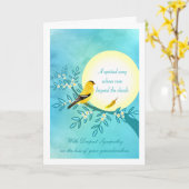Sympathie voor het verlies van oma Goldfinch Bird Kaart (Gele Bloem)