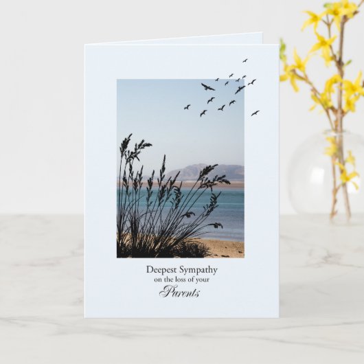 Sympathie voor het verlies van ouders aan zee kaart (Gele Bloem)