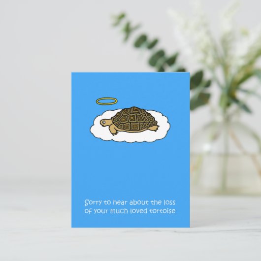 Sympathie voor het verlies van Pet Tortoise Briefkaart (Staand voorkant)