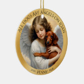 Sympathie voor het verlies van uw teckel ronde keramisch ornament (Rechts)