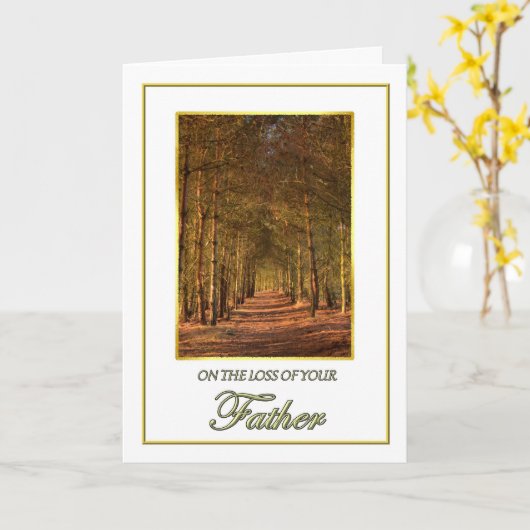 Sympathie voor het verlies van uw vader Pine Path  Kaart (Gele Bloem)