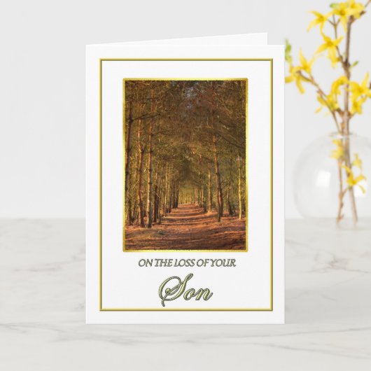 Sympathie voor het verlies van uw zoon Pine Path K Kaart (Gele Bloem)