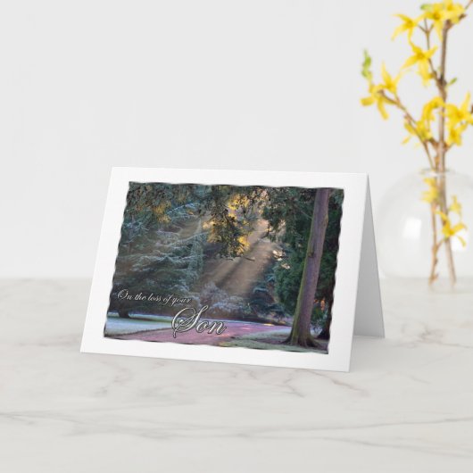 Sympathie voor het verlies van uw zoon zonnestrale kaart (Gele Bloem)