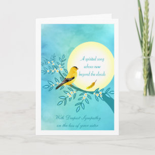 Sympathie voor het verlies van zus Goldfinch Bird Kaart