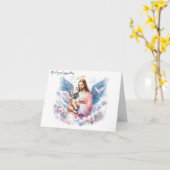 Sympathie voor Hond Verlies-Jezus met Pug Kaart (Gele Bloem)