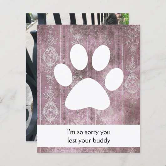 sympathie voor  huisdierenverlies (Voorkant / Achterkant)