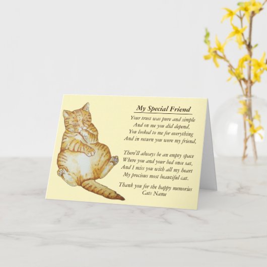 sympathie voor katten en huisdieren originele gedi kaart (Gele Bloem)