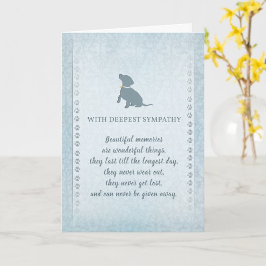 Sympathie voor kleine honden Mooie herinneringen Kaart (Gele Bloem)