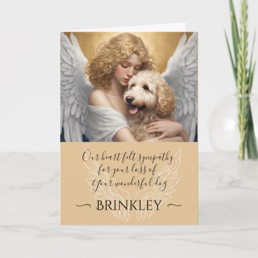 Sympathie voor Lost Golden Doodle Angel Art (Voorkant)