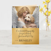 Sympathie voor Lost Goldendoodle Angel Art Kaart (Gele Bloem)