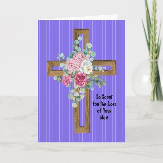 Sympathie voor mama met Floral Cross Kaart (Voorkant)