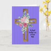 Sympathie voor mama met Floral Cross Kaart (Gele Bloem)