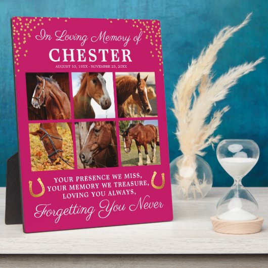 Sympathie voor moderne roze paarden fotoplaat (Zijkant)