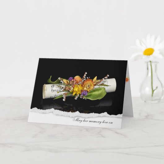 sympathie voor muziek , bouquet op zwart kaart (Kleine Plant)